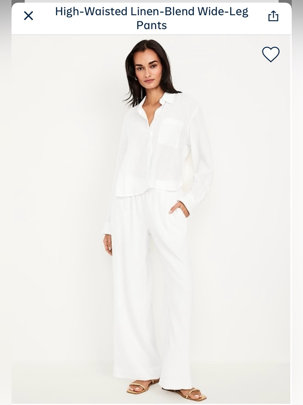 Old Navy White High-Waisted Wide-Leg Pants
